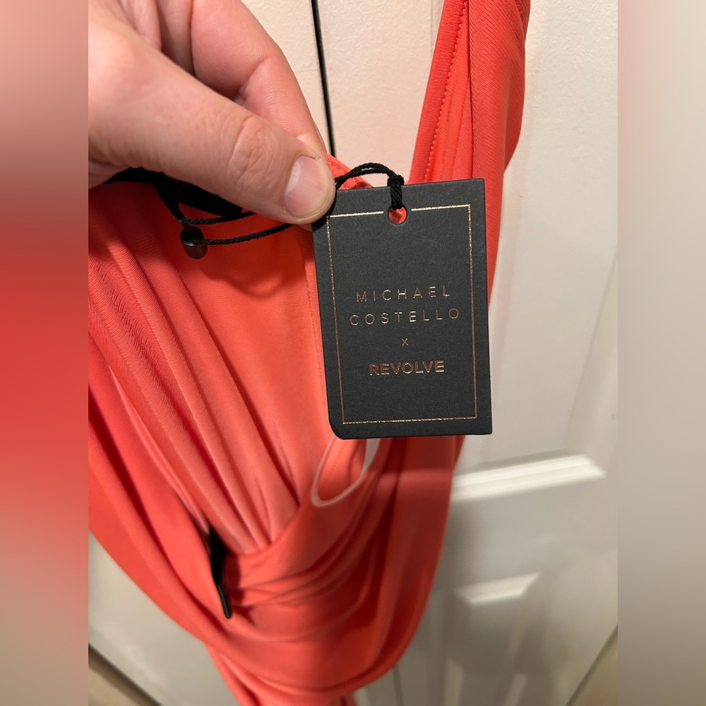 NWT Michael Costello x Revolve Izzy Mini Dress in Coral , size M - Picture 10 of 11